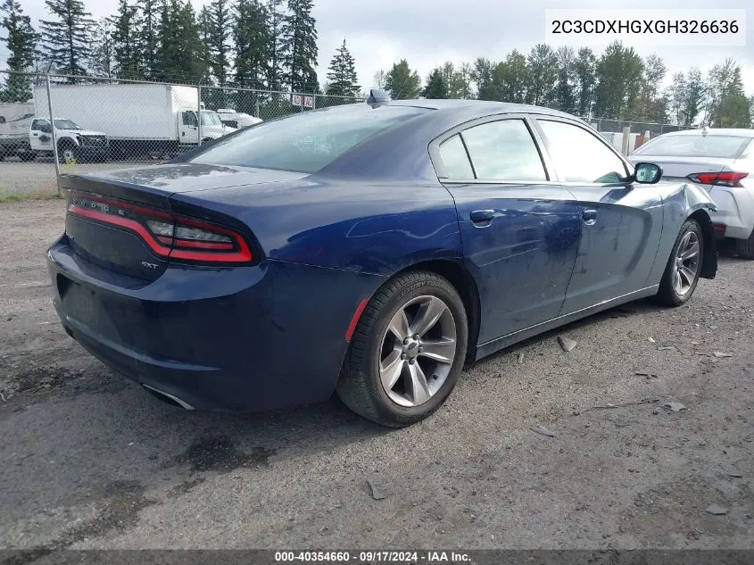 2016 Dodge Charger Sxt VIN: 2C3CDXHGXGH326636 Lot: 40354660