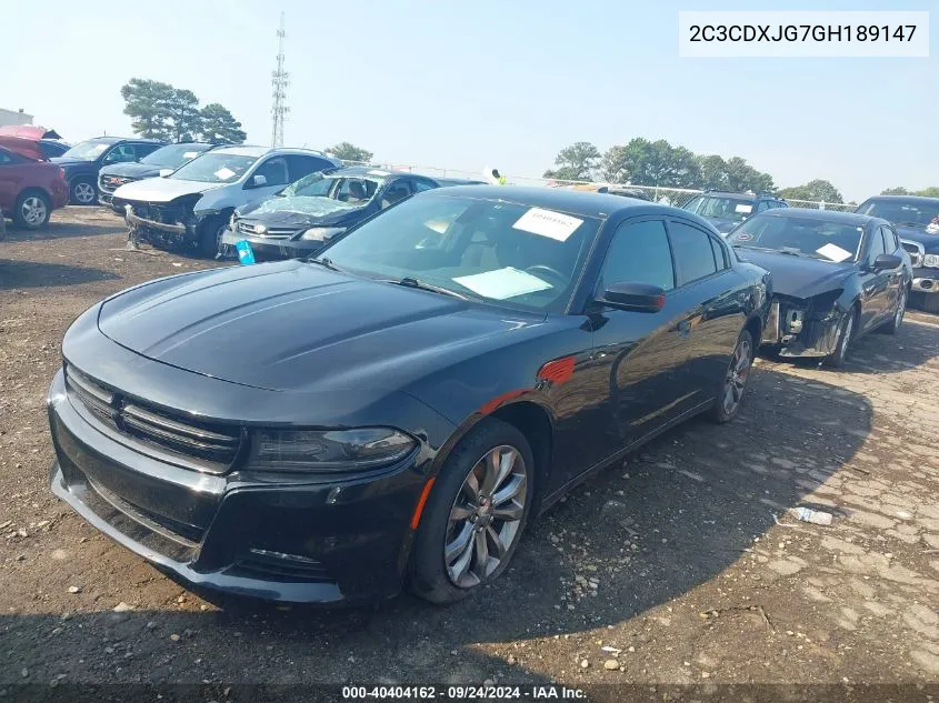 2016 Dodge Charger Sxt VIN: 2C3CDXJG7GH189147 Lot: 40404162