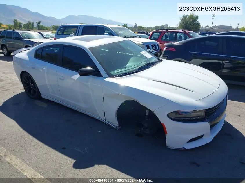 2016 Dodge Charger Sxt VIN: 2C3CDXHGXGH205413 Lot: 40416557