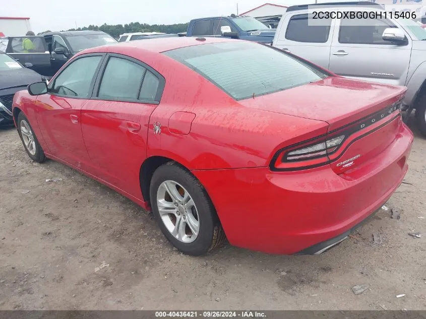 2016 Dodge Charger Se VIN: 2C3CDXBG0GH115406 Lot: 40436421