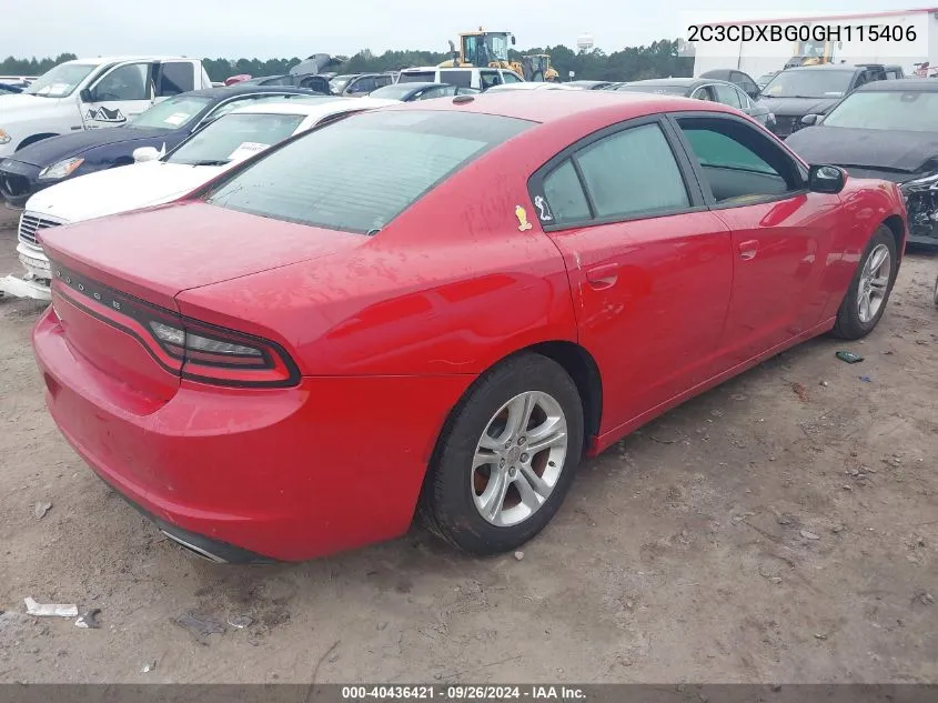 2C3CDXBG0GH115406 2016 Dodge Charger Se