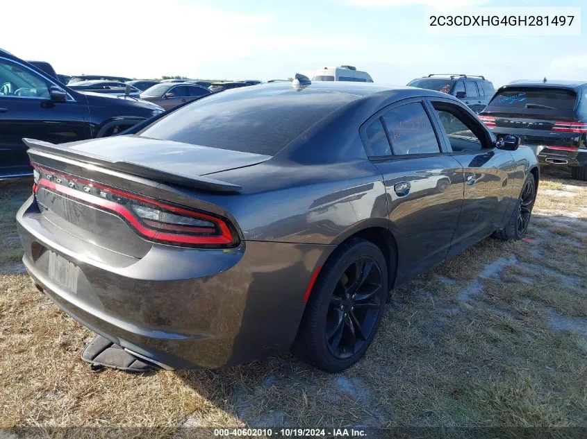 2C3CDXHG4GH281497 2016 Dodge Charger Sxt