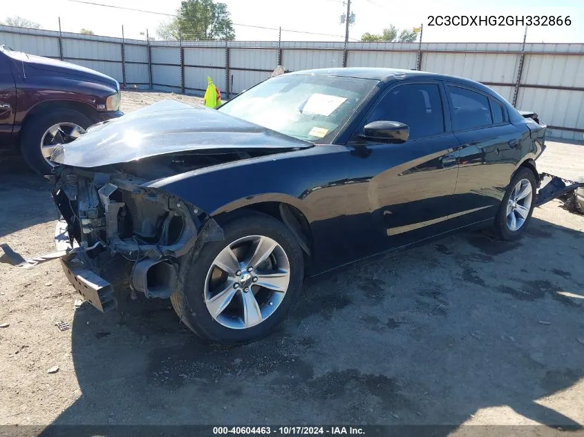 2016 Dodge Charger Sxt VIN: 2C3CDXHG2GH332866 Lot: 40604463