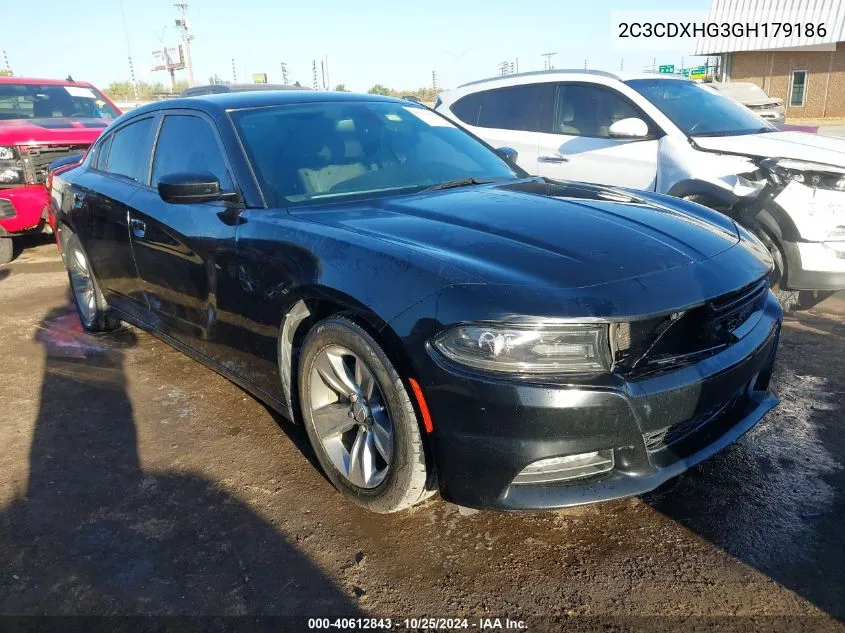 2C3CDXHG3GH179186 2016 Dodge Charger Sxt