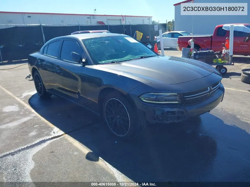 2016 Dodge Charger Se VIN: 2C3CDXBG3GH180072 Lot: 40615005