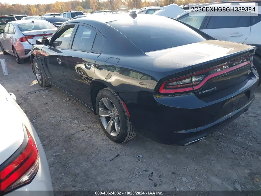 2016 Dodge Charger Sxt VIN: 2C3CDXHG8GH339384 Lot: 40624082