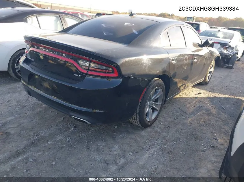 2016 Dodge Charger Sxt VIN: 2C3CDXHG8GH339384 Lot: 40624082