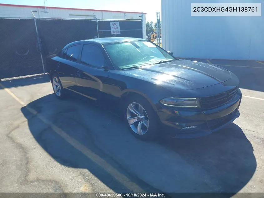 2C3CDXHG4GH138761 2016 Dodge Charger Sxt