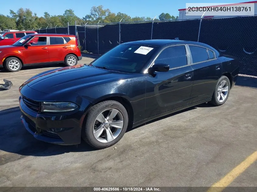 2C3CDXHG4GH138761 2016 Dodge Charger Sxt