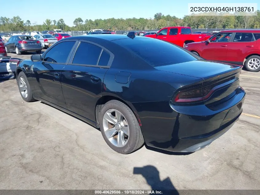 2C3CDXHG4GH138761 2016 Dodge Charger Sxt