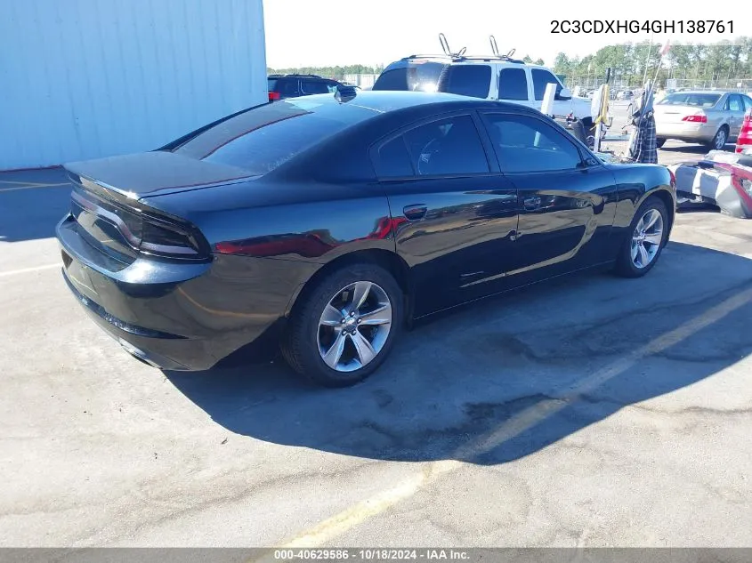 2C3CDXHG4GH138761 2016 Dodge Charger Sxt