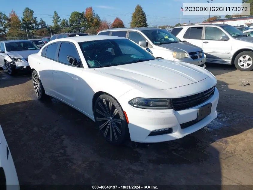 2016 Dodge Charger Sxt VIN: 2C3CDXHG2GH173072 Lot: 40640197