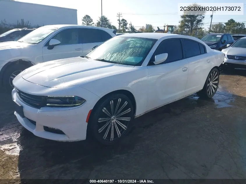 2016 Dodge Charger Sxt VIN: 2C3CDXHG2GH173072 Lot: 40640197