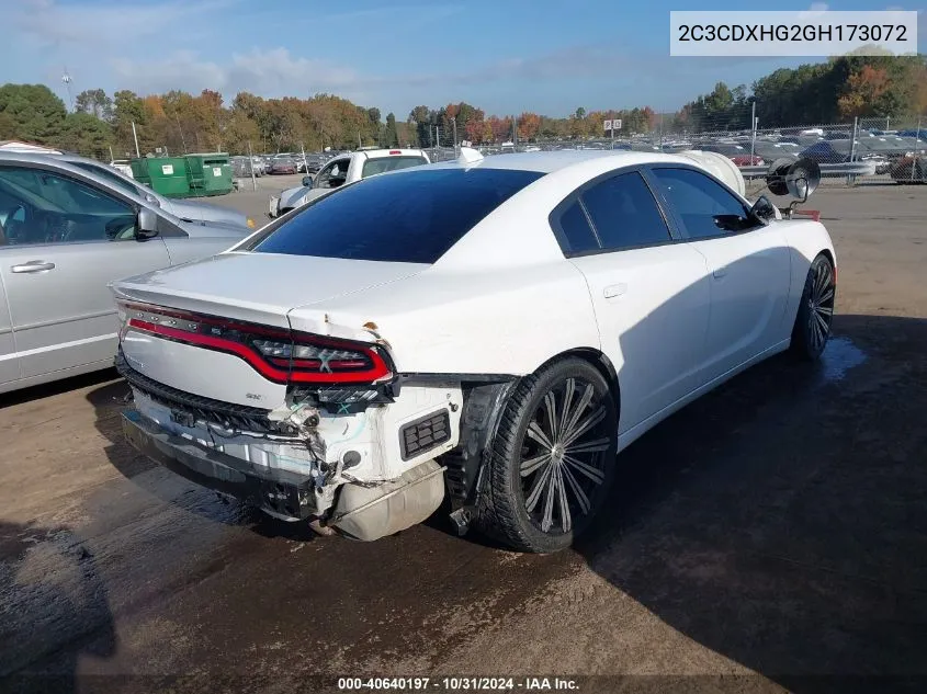 2016 Dodge Charger Sxt VIN: 2C3CDXHG2GH173072 Lot: 40640197