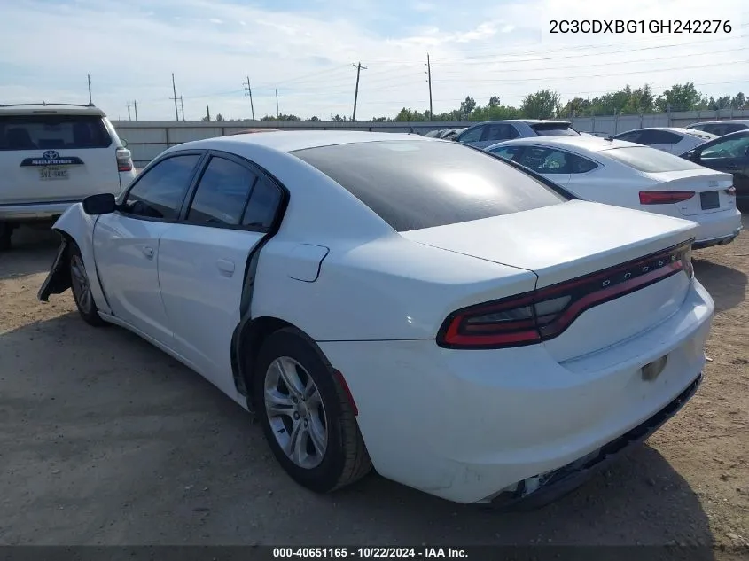 2016 Dodge Charger Se VIN: 2C3CDXBG1GH242276 Lot: 40651165