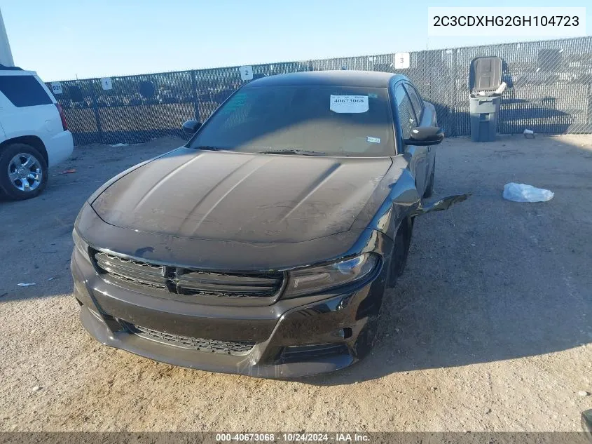 2C3CDXHG2GH104723 2016 Dodge Charger Sxt