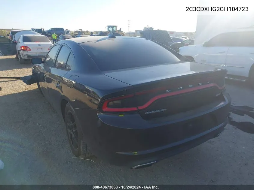 2C3CDXHG2GH104723 2016 Dodge Charger Sxt