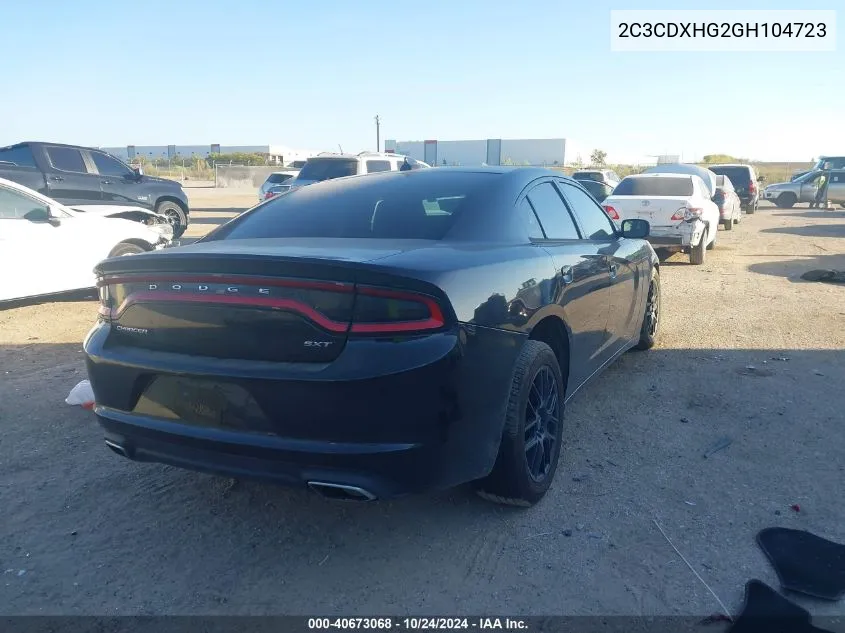 2C3CDXHG2GH104723 2016 Dodge Charger Sxt