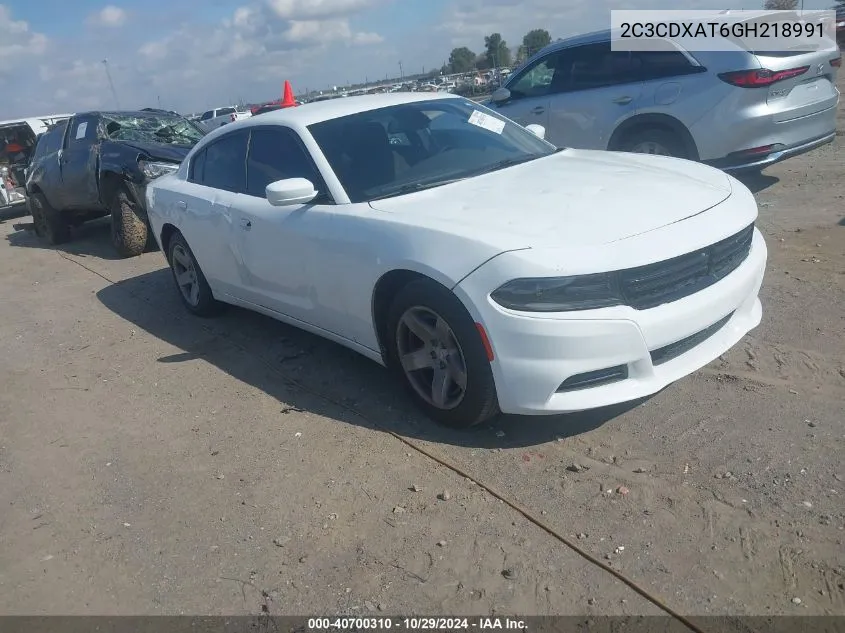 2016 Dodge Charger Police VIN: 2C3CDXAT6GH218991 Lot: 40700310