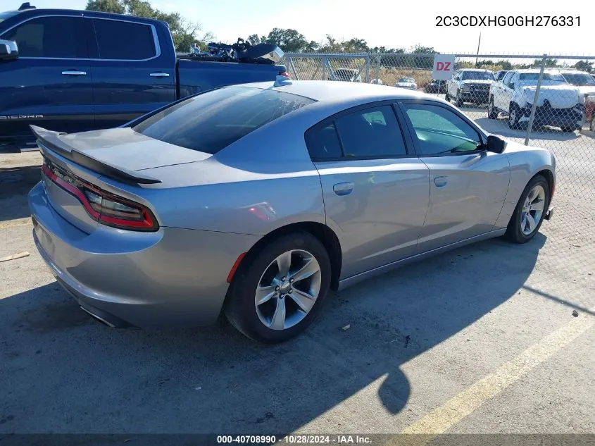 2016 Dodge Charger Sxt VIN: 2C3CDXHG0GH276331 Lot: 40708990