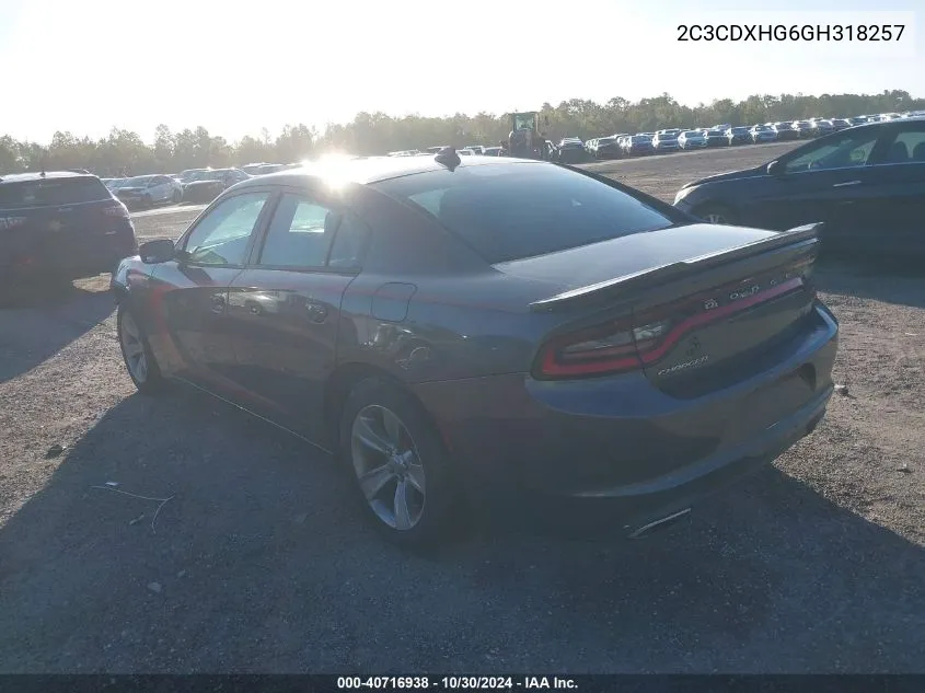 2C3CDXHG6GH318257 2016 Dodge Charger Sxt