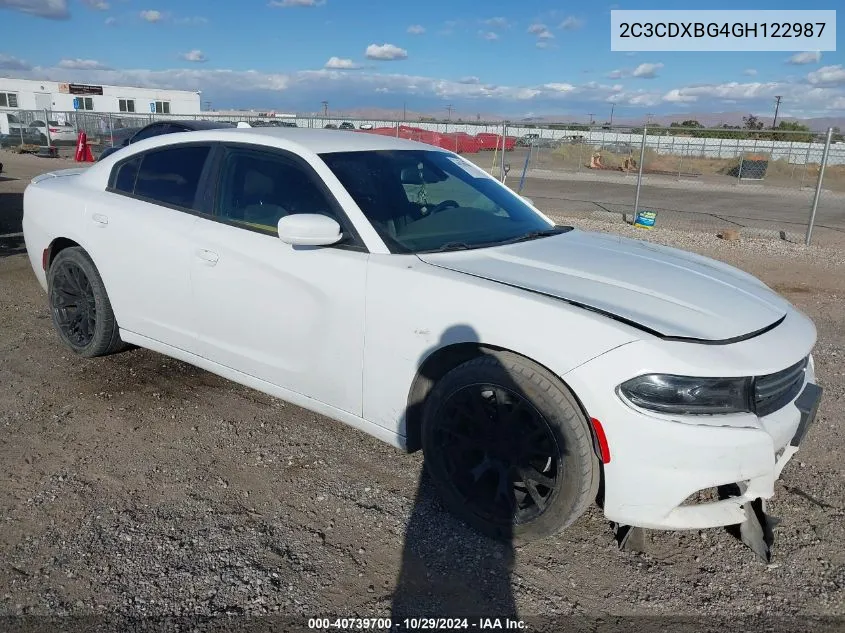 2016 Dodge Charger Se VIN: 2C3CDXBG4GH122987 Lot: 40739700