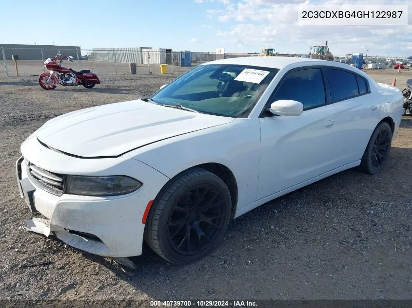 2016 Dodge Charger Se VIN: 2C3CDXBG4GH122987 Lot: 40739700