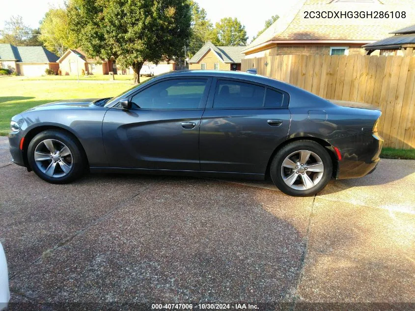 2016 Dodge Charger Sxt VIN: 2C3CDXHG3GH286108 Lot: 40747006