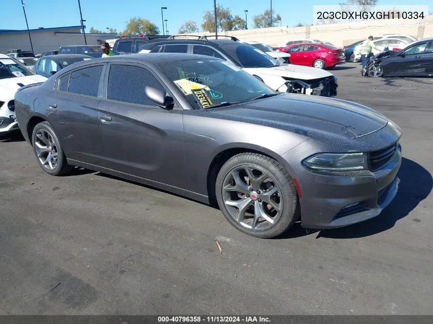 2016 Dodge Charger Sxt VIN: 2C3CDXHGXGH110334 Lot: 40796358