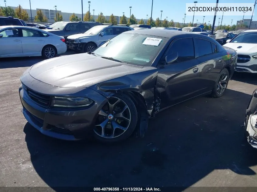 2016 Dodge Charger Sxt VIN: 2C3CDXHGXGH110334 Lot: 40796358