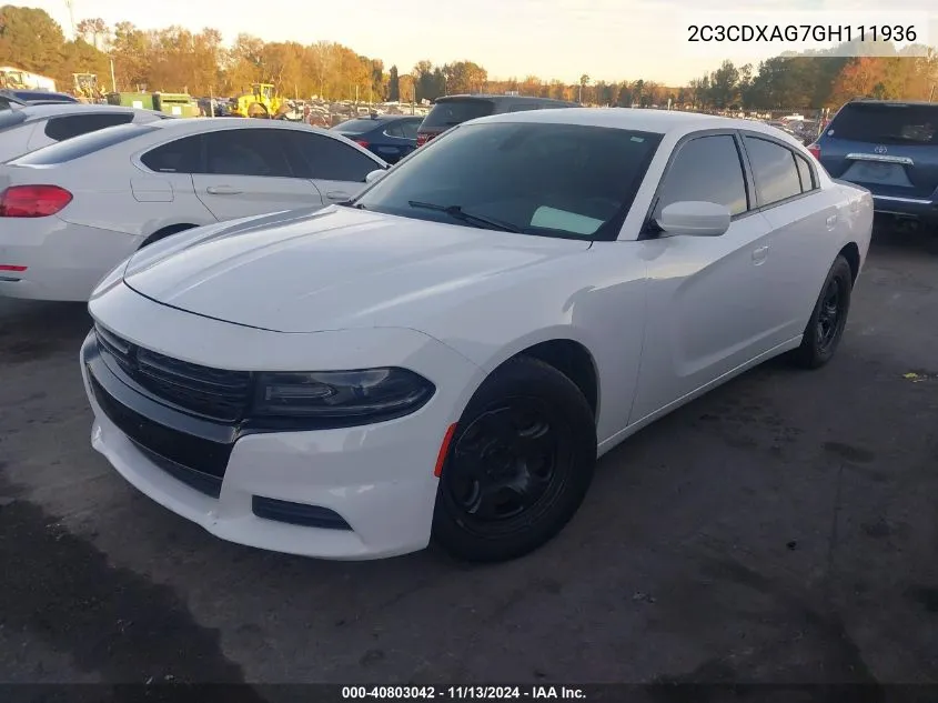 2016 Dodge Charger Police VIN: 2C3CDXAG7GH111936 Lot: 40803042