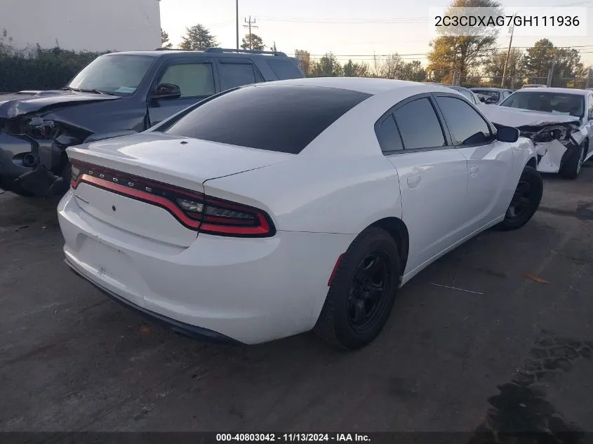 2016 Dodge Charger Police VIN: 2C3CDXAG7GH111936 Lot: 40803042