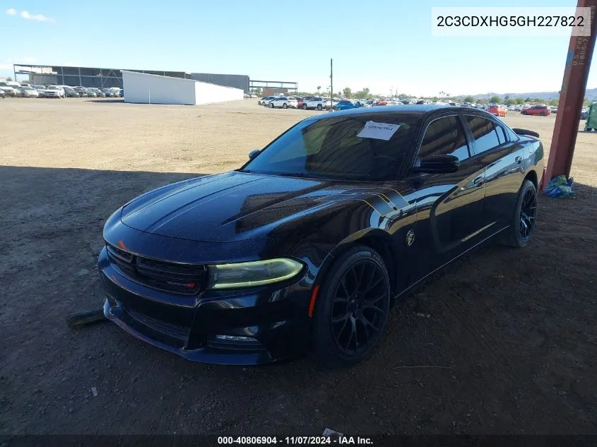 2016 Dodge Charger Sxt VIN: 2C3CDXHG5GH227822 Lot: 40806904