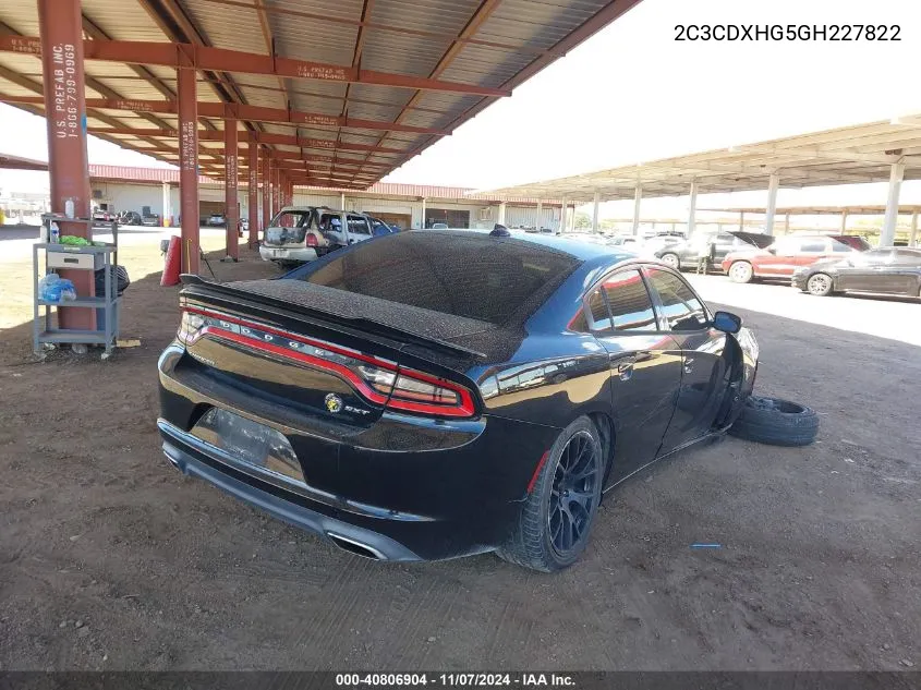 2016 Dodge Charger Sxt VIN: 2C3CDXHG5GH227822 Lot: 40806904