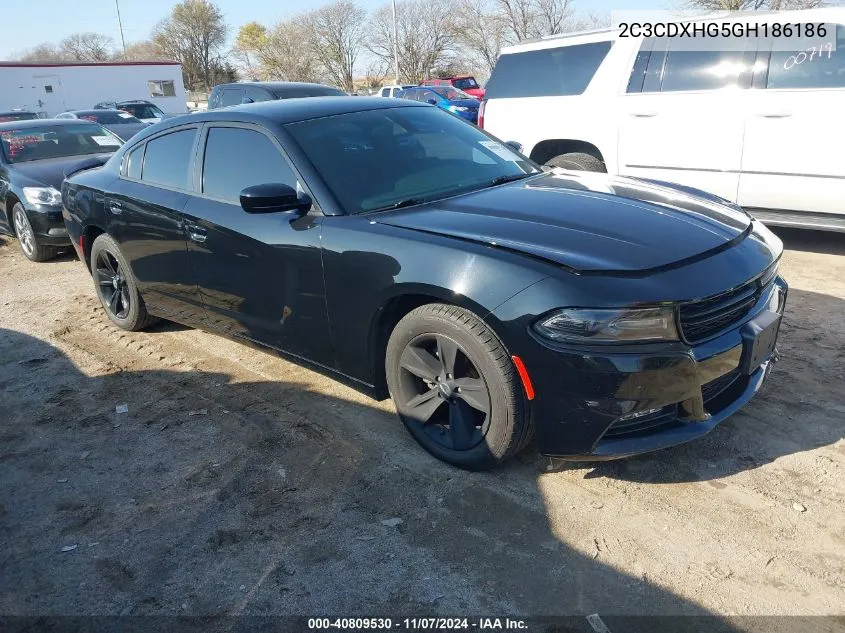 2016 Dodge Charger Sxt VIN: 2C3CDXHG5GH186186 Lot: 40809530