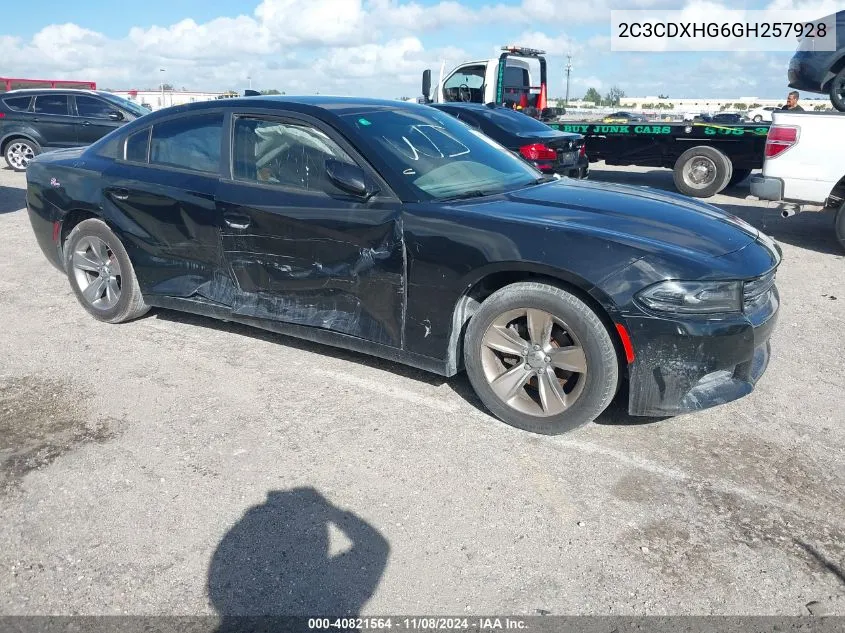 2016 Dodge Charger Sxt VIN: 2C3CDXHG6GH257928 Lot: 40821564