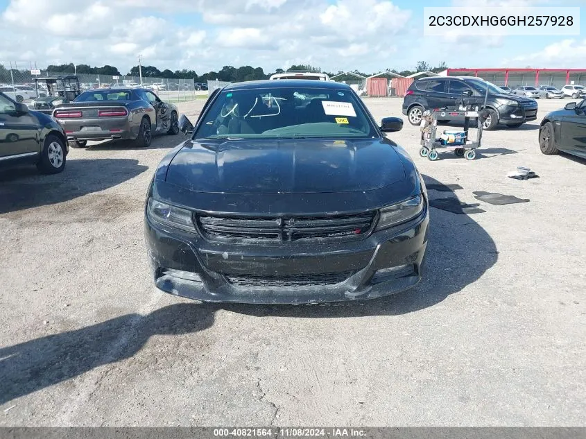 2016 Dodge Charger Sxt VIN: 2C3CDXHG6GH257928 Lot: 40821564