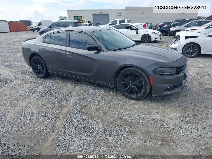 2016 Dodge Charger Sxt VIN: 2C3CDXHG7GH228910 Lot: 40825752