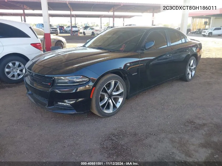 2016 Dodge Charger R/T VIN: 2C3CDXCT8GH186011 Lot: 40851001