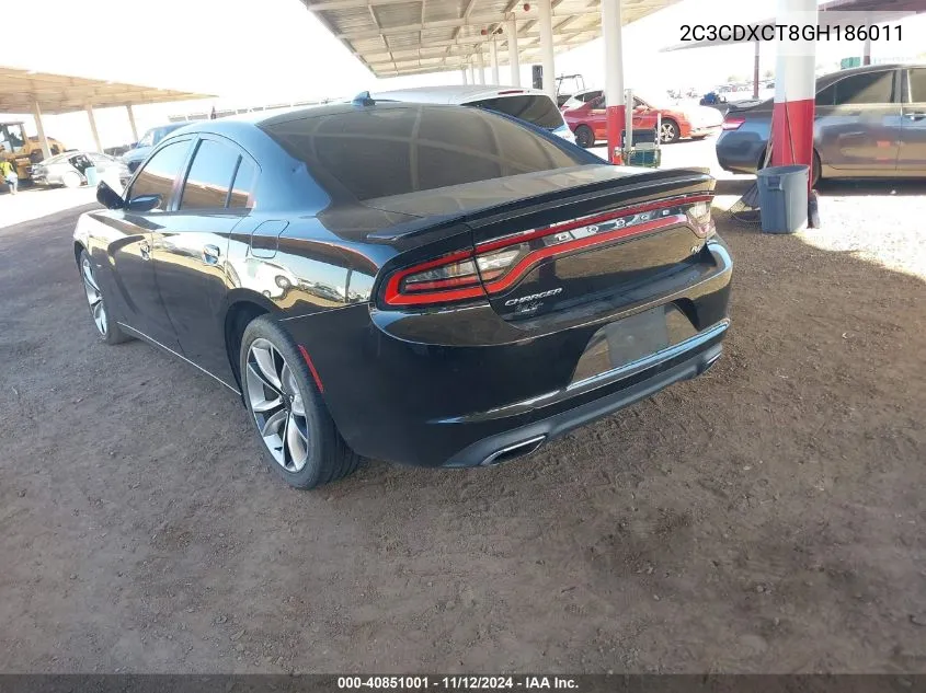 2016 Dodge Charger R/T VIN: 2C3CDXCT8GH186011 Lot: 40851001