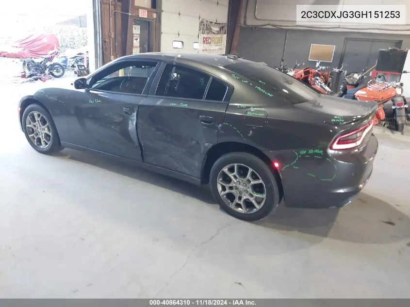 2016 Dodge Charger Sxt VIN: 2C3CDXJG3GH151253 Lot: 40864310