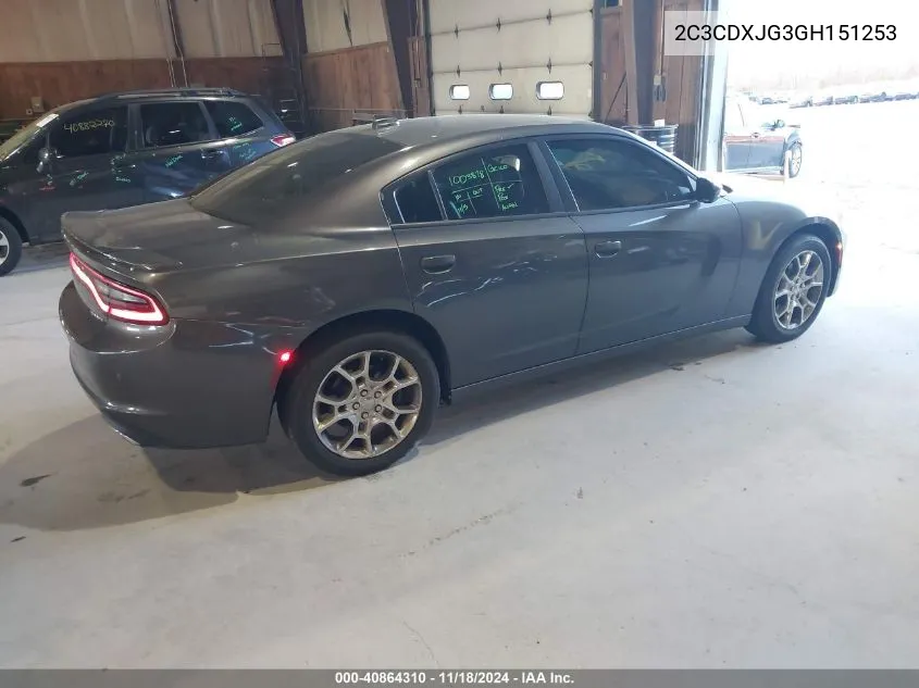 2016 Dodge Charger Sxt VIN: 2C3CDXJG3GH151253 Lot: 40864310