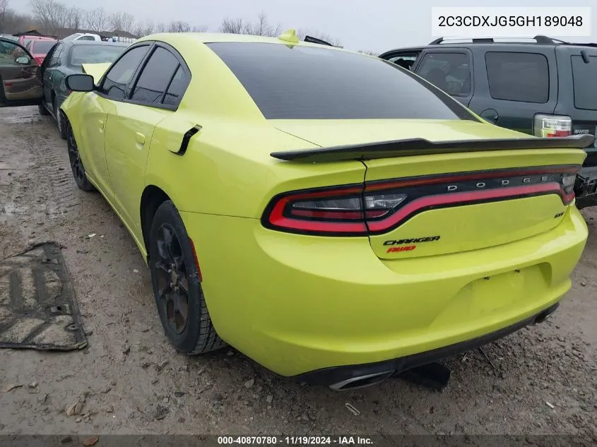 2016 Dodge Charger Sxt VIN: 2C3CDXJG5GH189048 Lot: 40870780