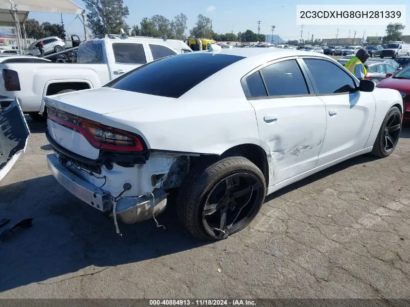 2016 Dodge Charger Sxt VIN: 2C3CDXHG8GH281339 Lot: 40884913