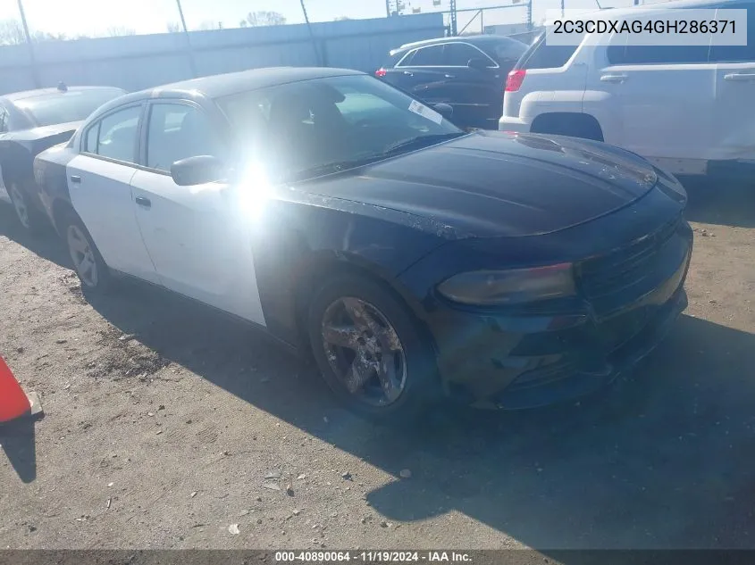 2016 Dodge Charger Police VIN: 2C3CDXAG4GH286371 Lot: 40890064