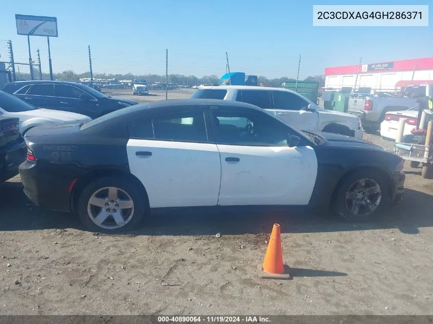 2016 Dodge Charger Police VIN: 2C3CDXAG4GH286371 Lot: 40890064