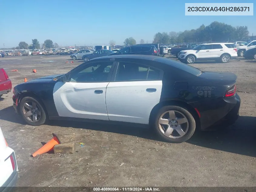 2016 Dodge Charger Police VIN: 2C3CDXAG4GH286371 Lot: 40890064