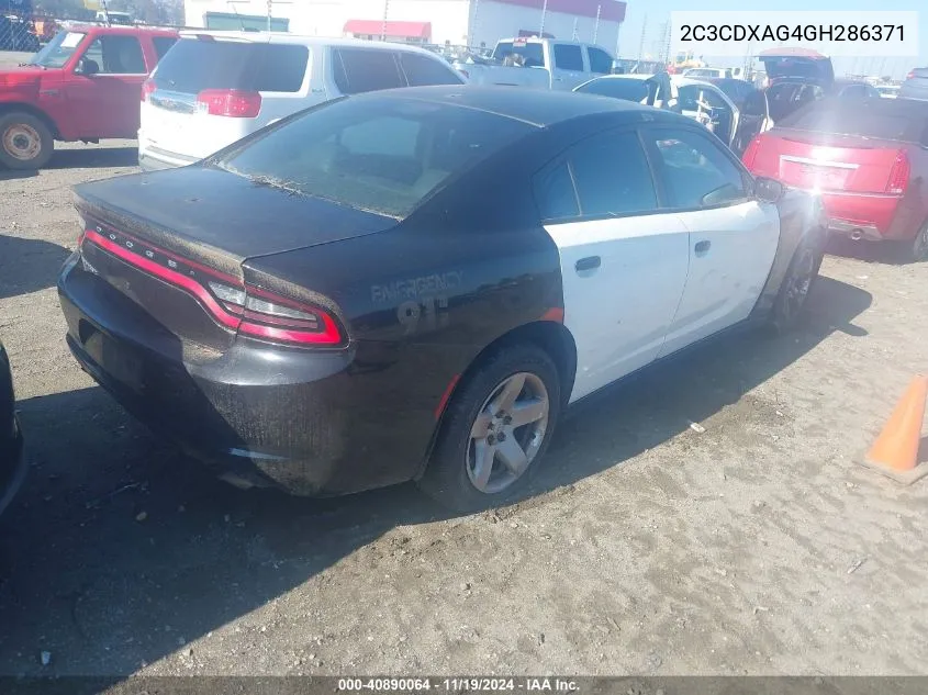 2016 Dodge Charger Police VIN: 2C3CDXAG4GH286371 Lot: 40890064