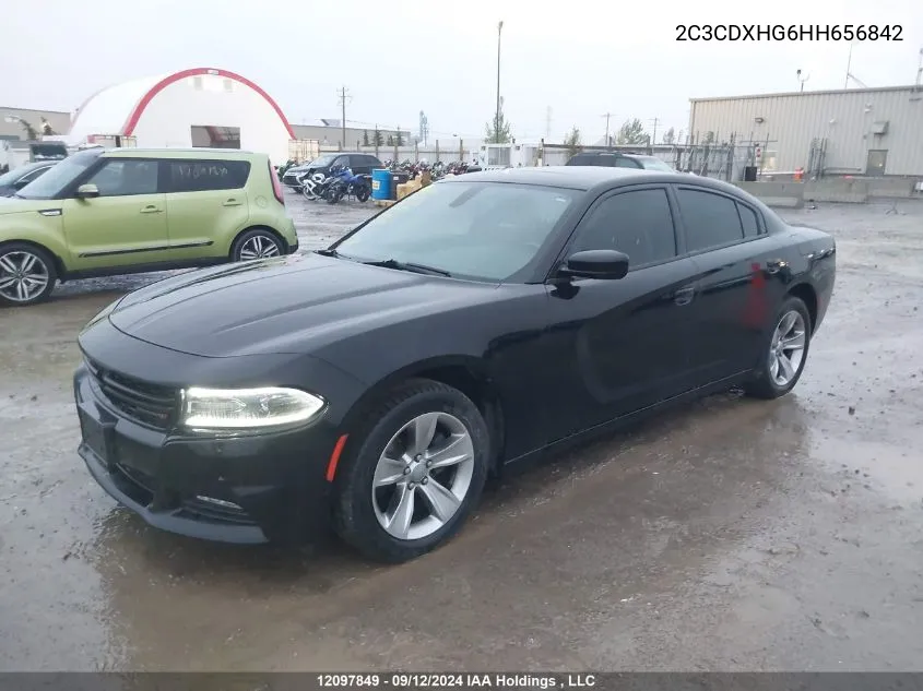 2017 Dodge Charger Sxt VIN: 2C3CDXHG6HH656842 Lot: 12097849