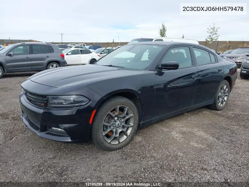 2017 Dodge Charger Sxt VIN: 2C3CDXJG6HH579478 Lot: 12105299